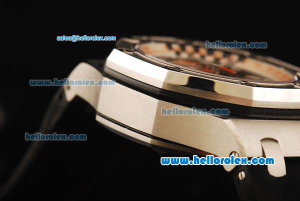 Audemars Piguet Royal Oak Offshore Chronograph Swiss Valjoux 7750 Automatic Movement Steel Case with Black Leather Strap-1:1 Original - Click Image to Close